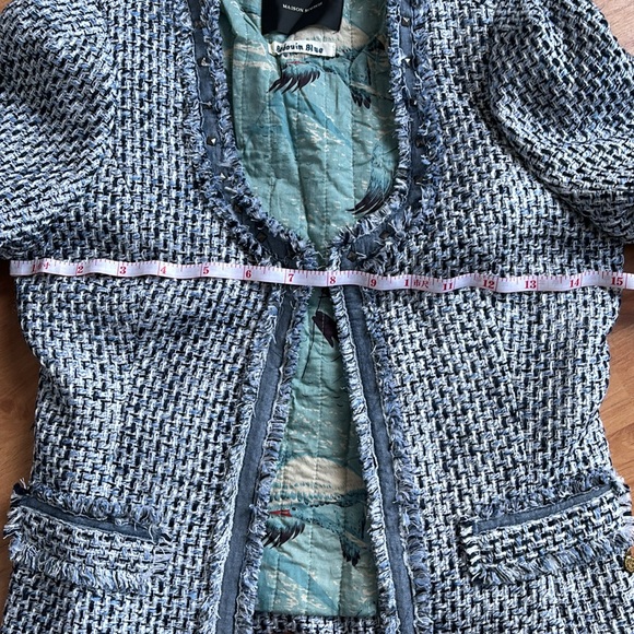 Maison Scotch Soda Blue Tweed jacket blazer SM-Med - Picture 11 of 14